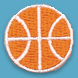 orange basketball patch