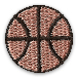 brown black basketball patch