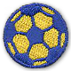 blue and yellow soccer ball patch