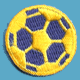 gold and blue soccer ball patch