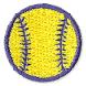 blue and yellow baseball patch