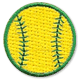green and yellow baseball patch
