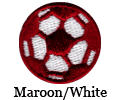 Maroon / White Soccer Ball Patch
