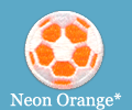 White / Neon Orange Soccer Ball Patch