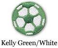 Kelly Green / White Soccer Ball Patch