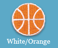 White / Orange Basketball Patch
